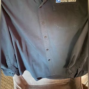 Lands End mens usps long sleeve black button down